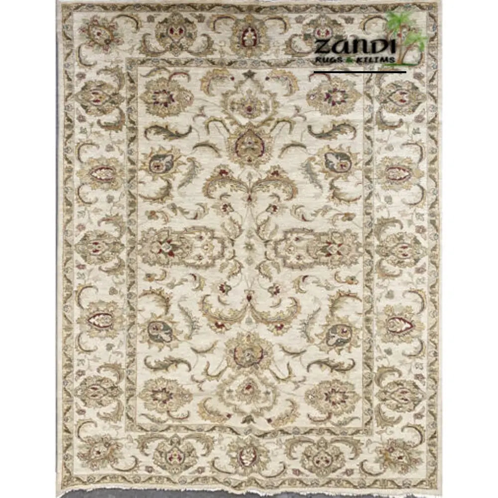 One Of The Kind Indian Hand-Knotted Rug 9'3''X6'0'' zandirugs
